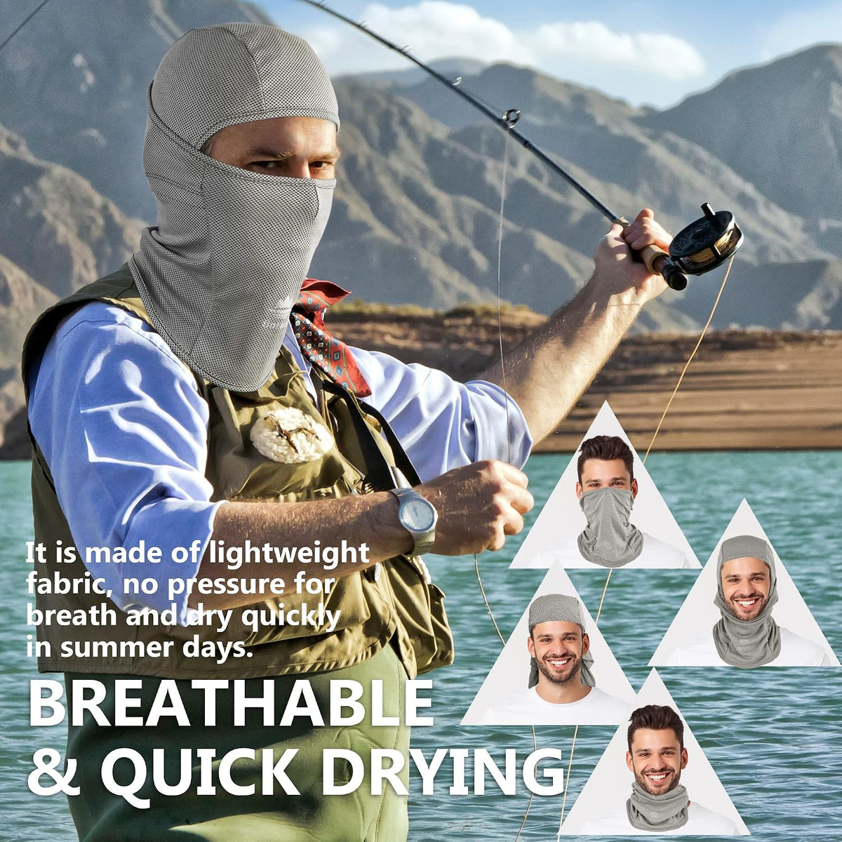 Balaclava Ski Mask, Sun Protection Breathable Face Cover Men Women