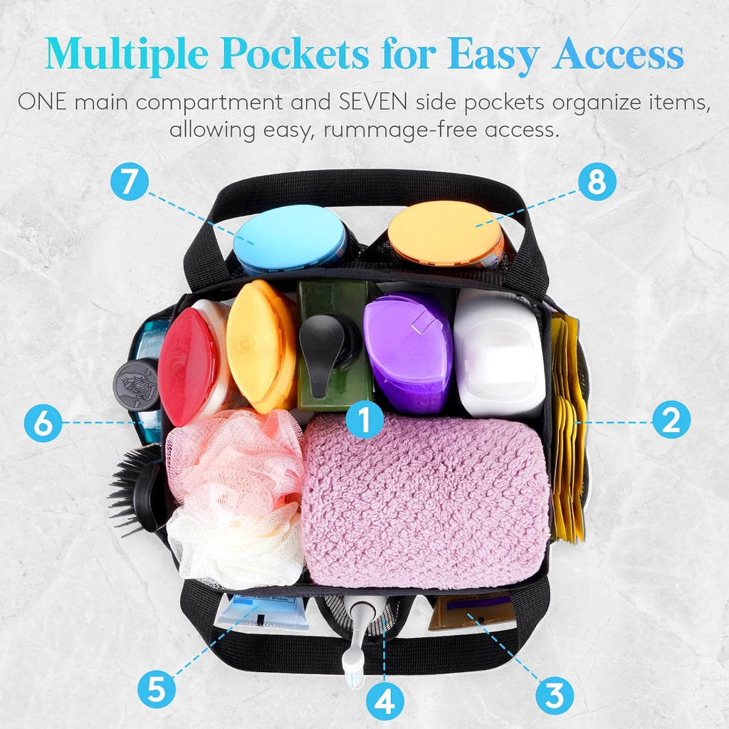 Lifewit Mesh Shower Caddy Portable, Dorm Room Essential, 2 Pack, Black&Grey