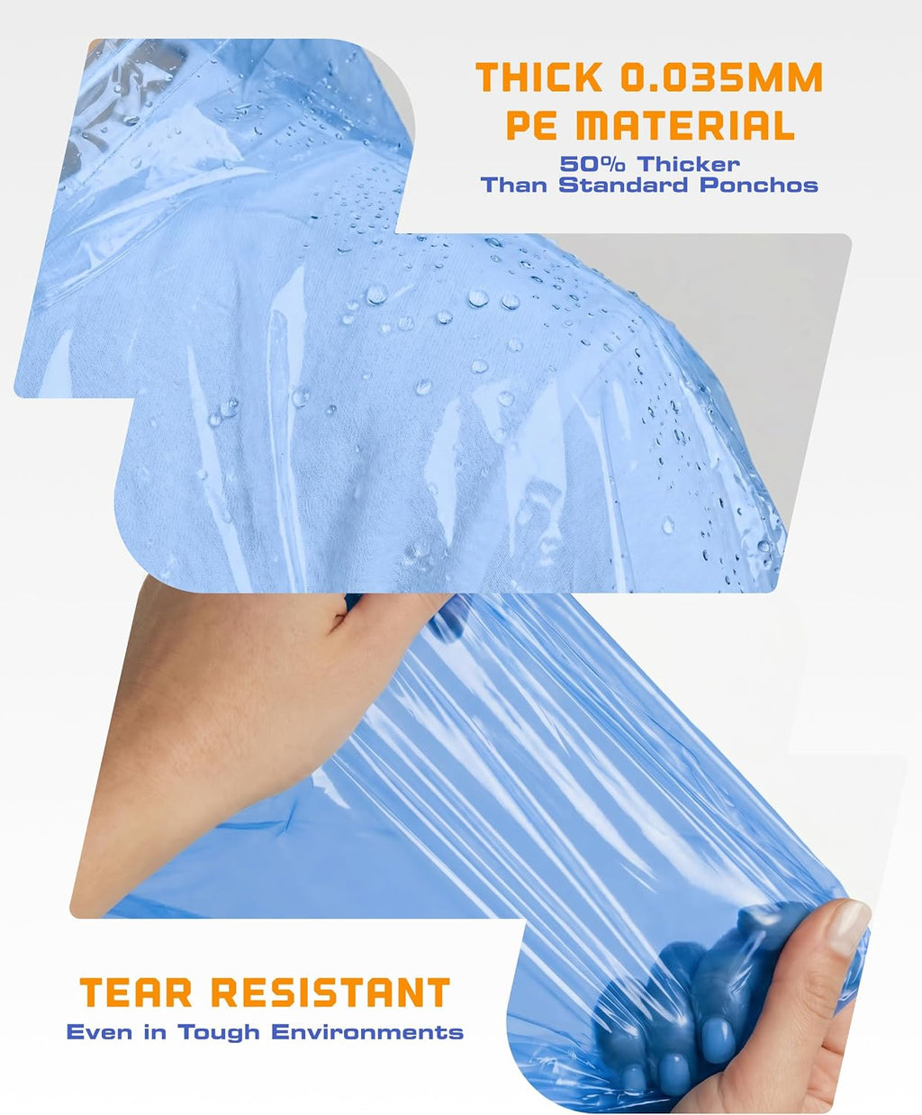 Hagon PRO Disposable Rain Ponchos for Adults (5 Pack)