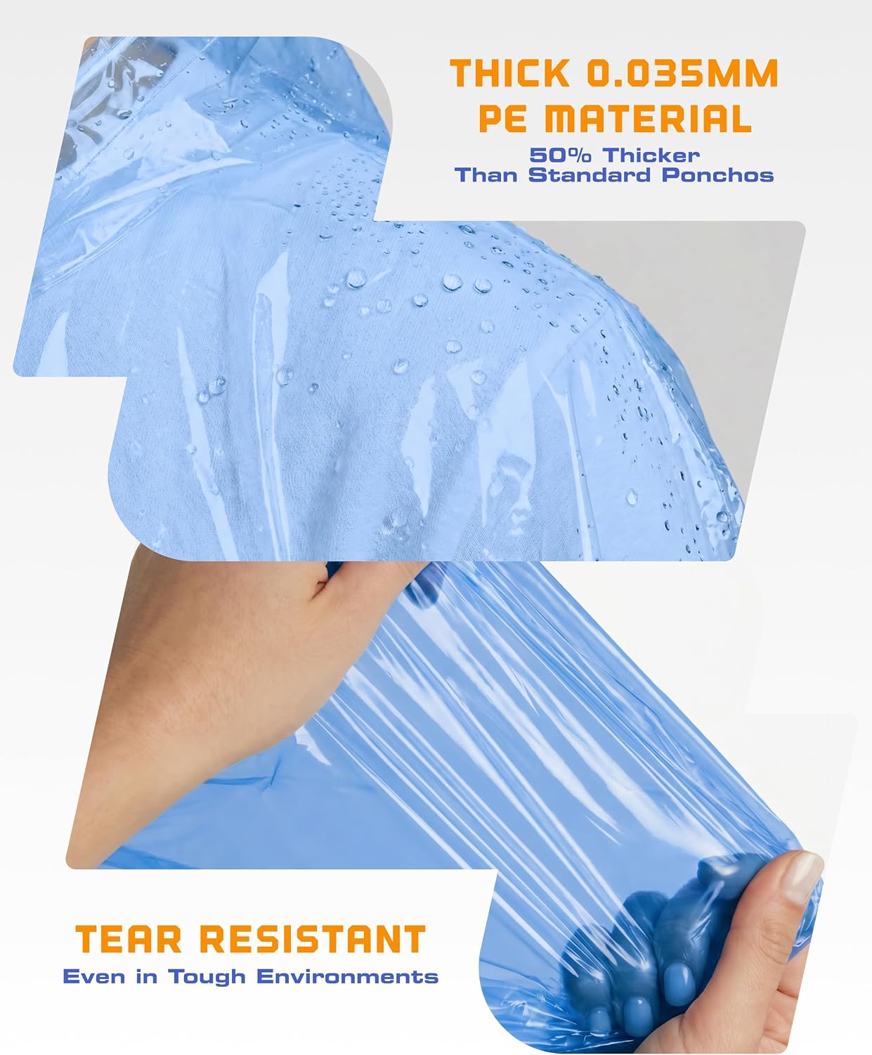Hagon PRO Disposable Rain Ponchos for Adults (5 Pack)