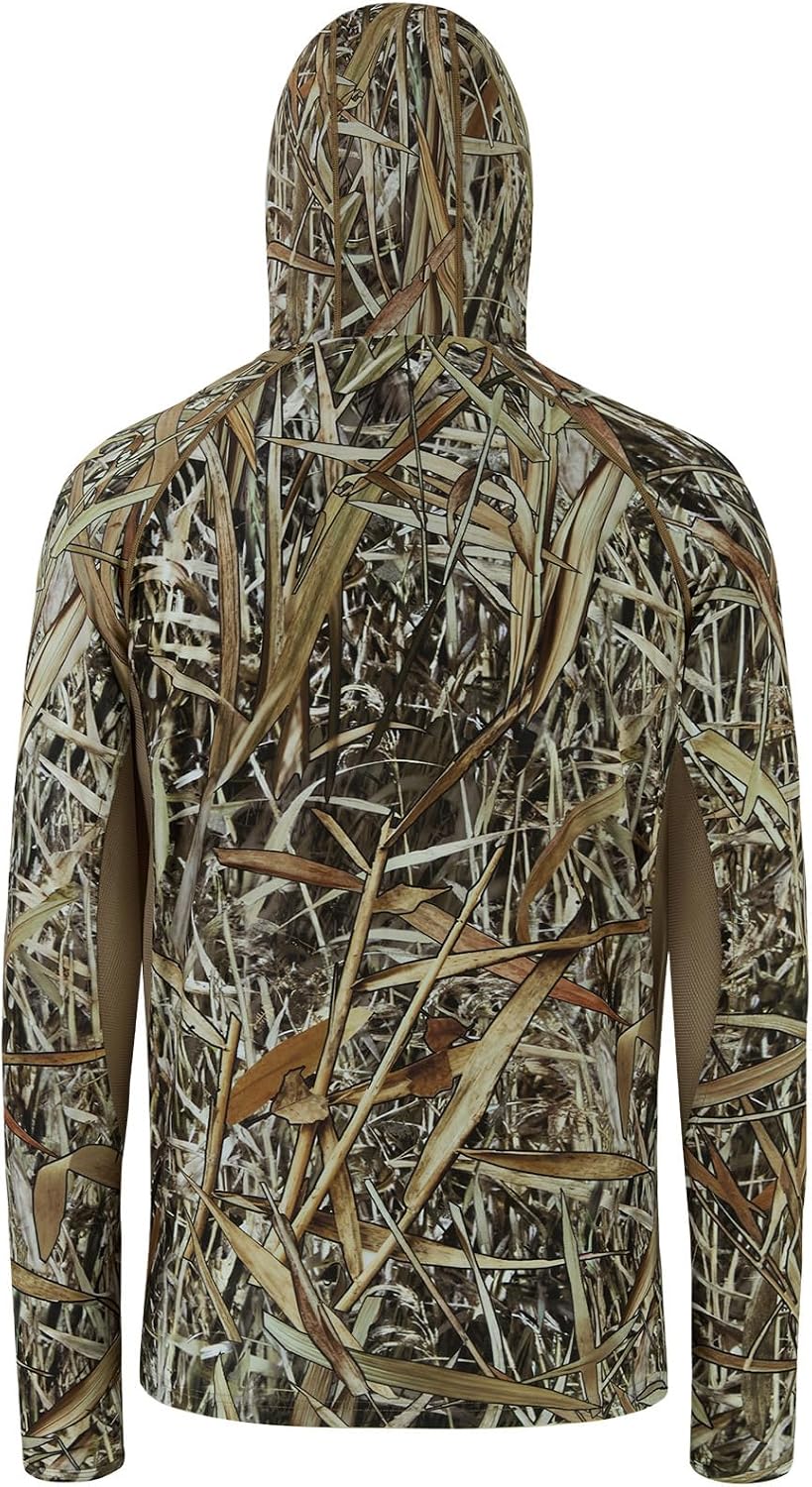 BASSDASH Men's UPF 50+ Camo Long Sleeve Hunting Fishing Hoodie Shirt