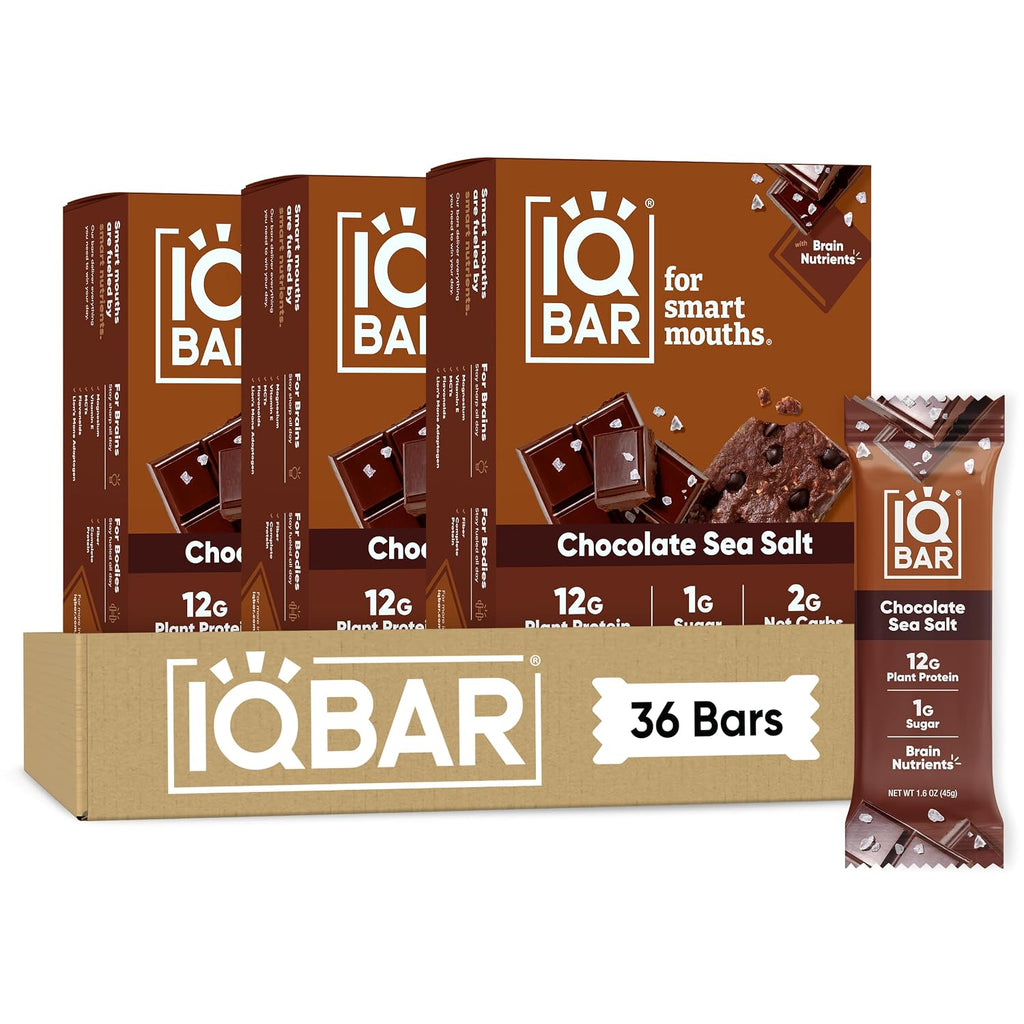 IQBAR Clean Protein Bars, Low Sugar Keto, Almond Butter Chip 12-Count