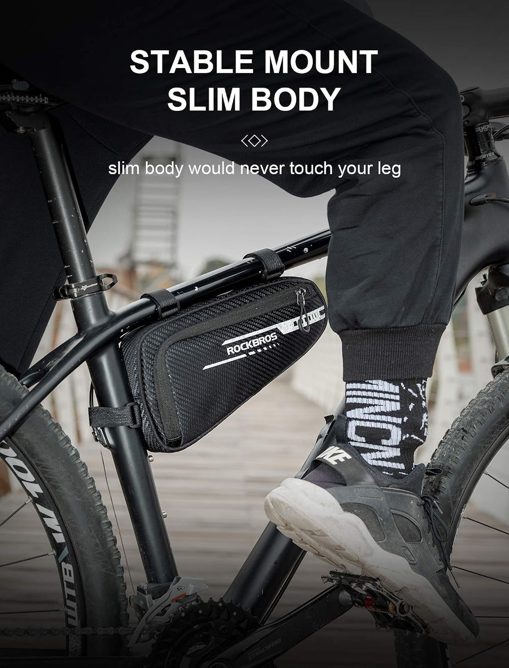 ROCKBROS Bike Frame Bag 1.2L Bicycle Triangle Storage Pouch Cycling Pack