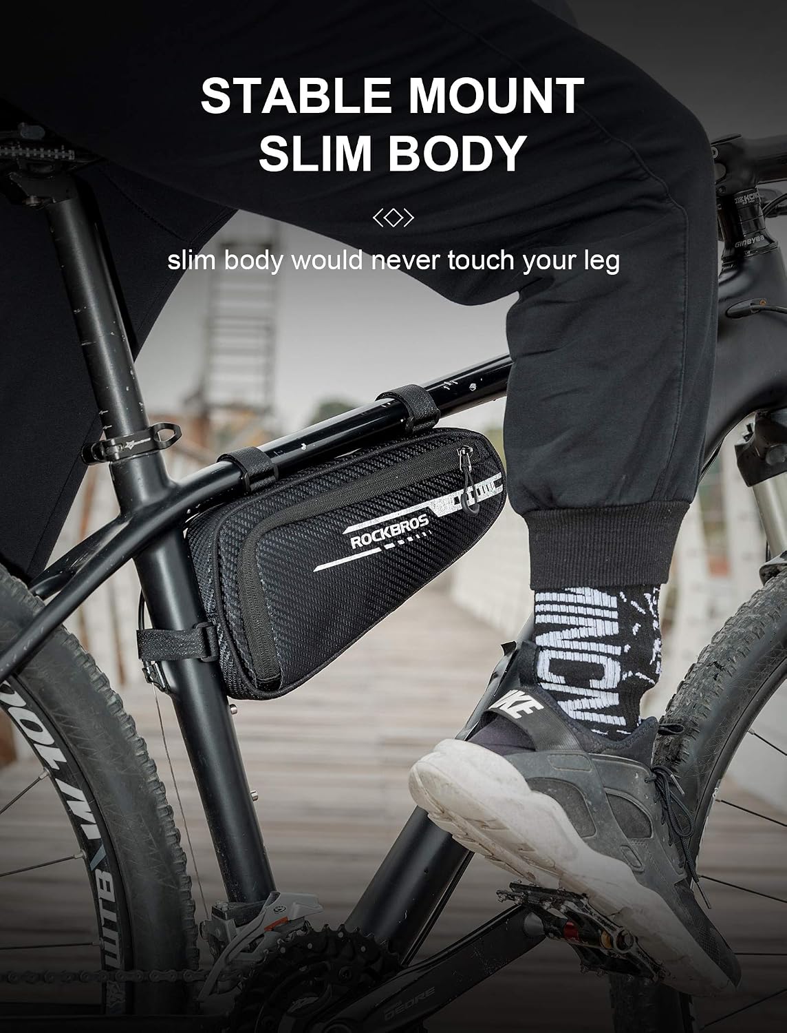 ROCKBROS Bike Frame Bag 1.2L Bicycle Triangle Storage Pouch Cycling Pack