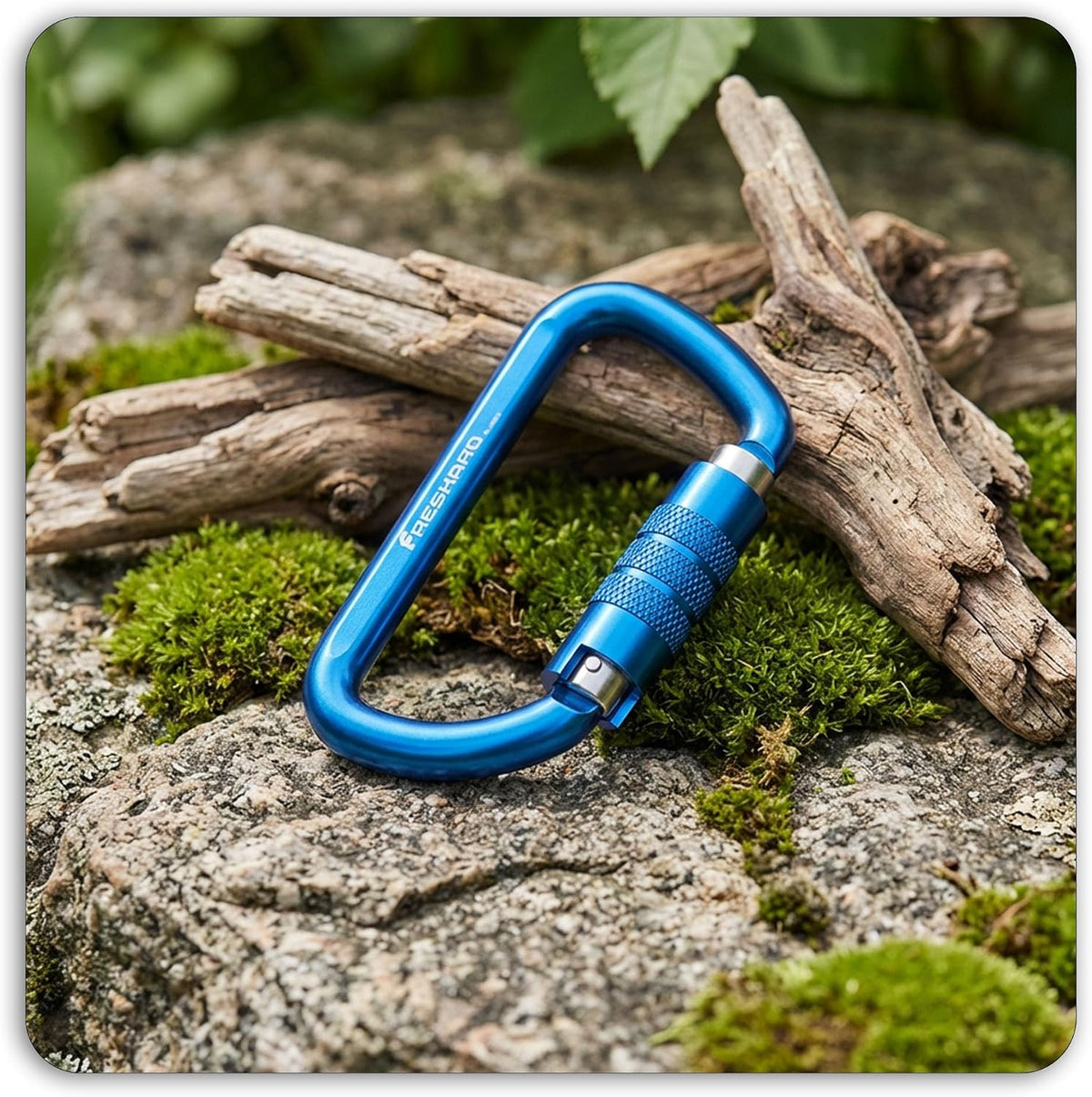 FresKaro 3inch 12kN-2698lbs Auto Locking Carabiner Clips, Solid D Shape, Heavy Duty 7075 Aluminum, Lightweight 1.09oz, Rust Proof, for Hammock, Hiking, Dog Leash, Keychain etc., Multi-Colors