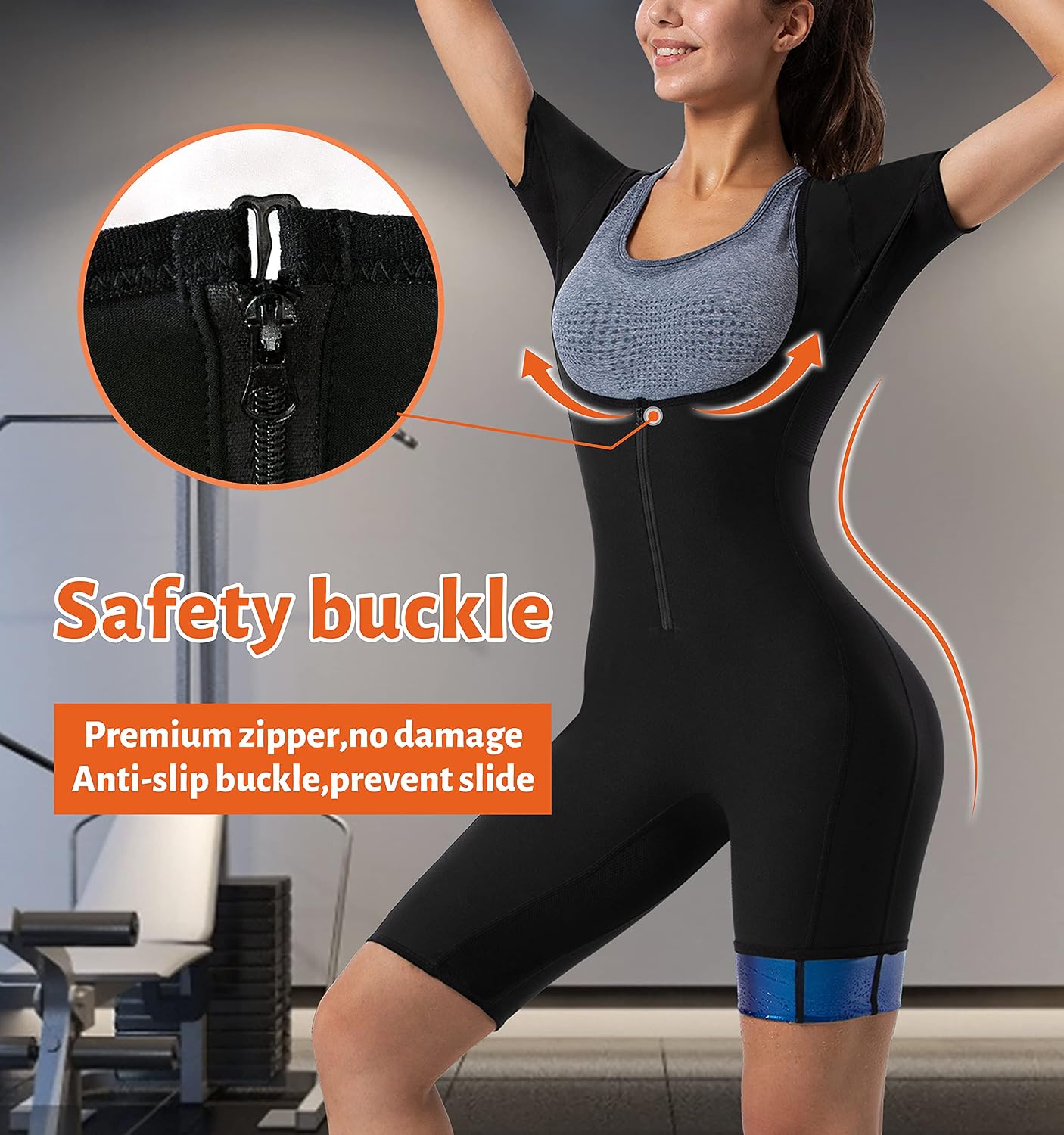Women Sauna Jumpsuit Sweat Suit Full Body Heat Trapping Workout