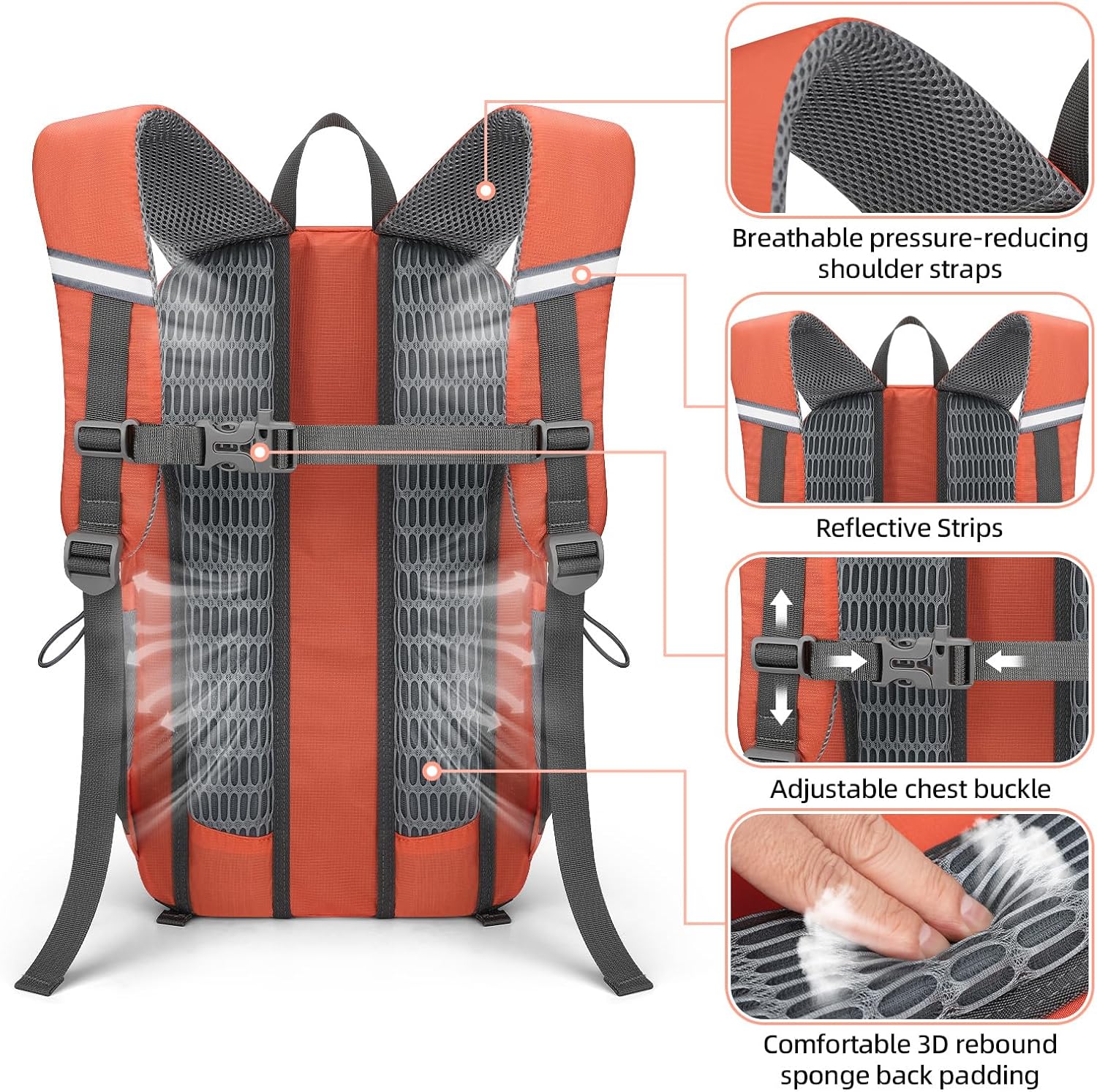 RealCool 20L Lightweight Hiking Backpack, Waterproof Daypack for Camping