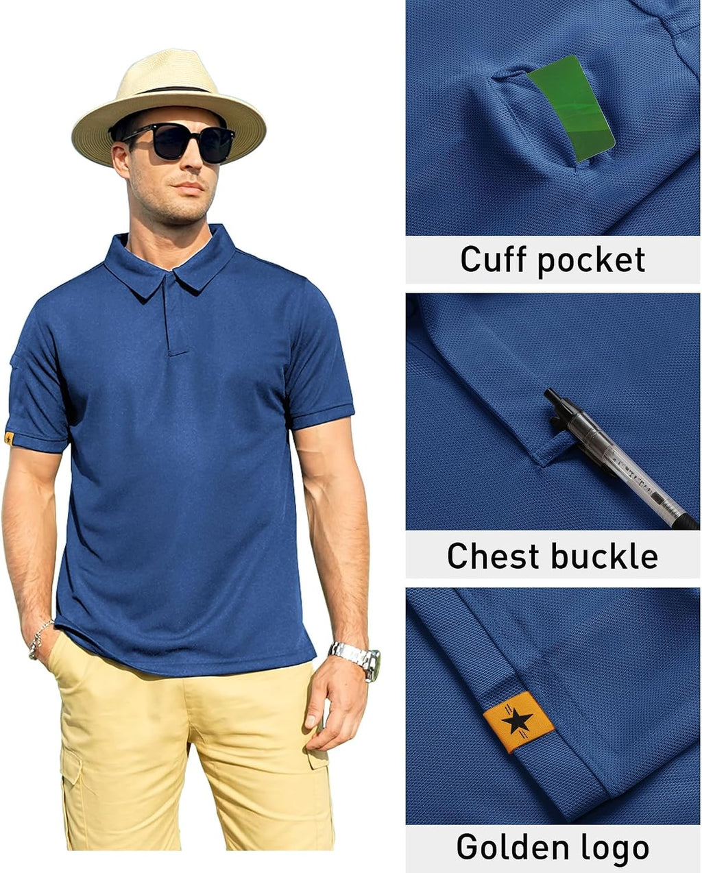 ZITY Mens Polo Shirt Short Sleeve Moisture Wicking Athletic Golf Polos