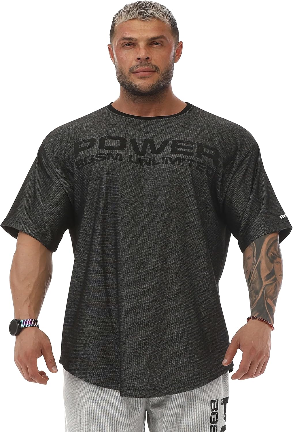 Men's Oversize Gym Fitness and Bodybuilding T-Shirt, Cotton O-Neck Lifestyle Top