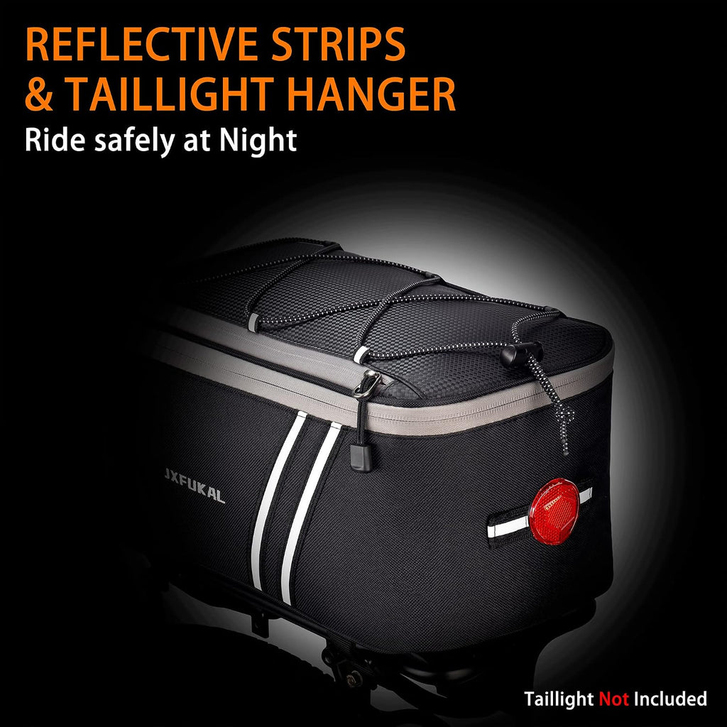 JXFUKAL Rear Bike Rack Bag with Rain Cover, 7L/9L/10L/12L Ebike Bag