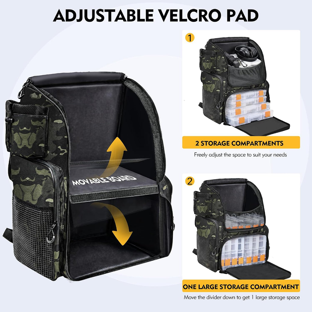 MGB Fishing Backpack, 46L Water-resistant Fishing Tackle Backpack