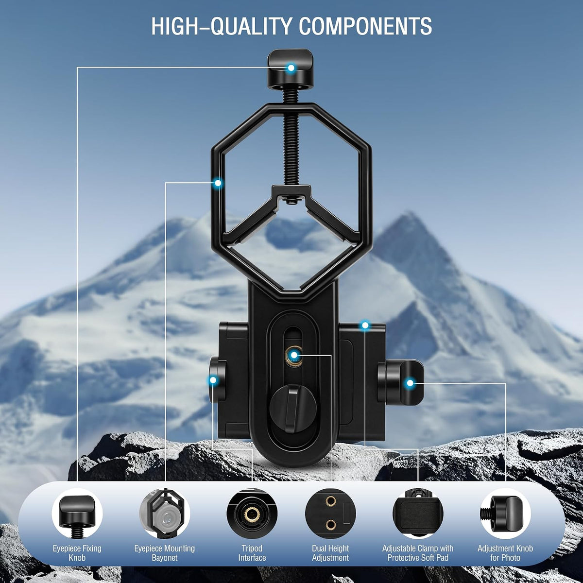 Universal Telescope Eyepiece Smartphone Adapter Cell Phone Mount