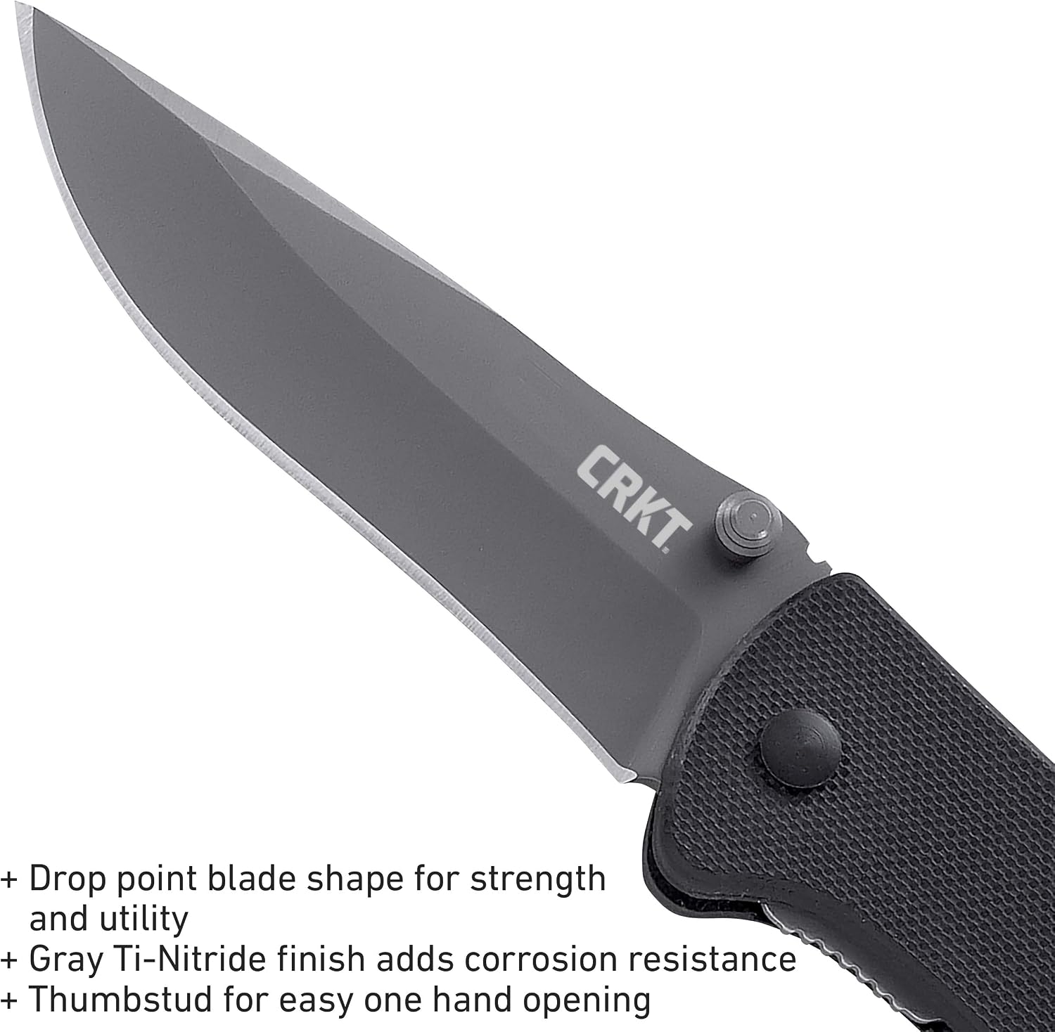CRKT Drifter Everyday Carry EDC Pocket Folding Knife with Liner Lock: Stainless Steel Plain Edge Blade, G10 Handle, Pocket Clip, 6450K