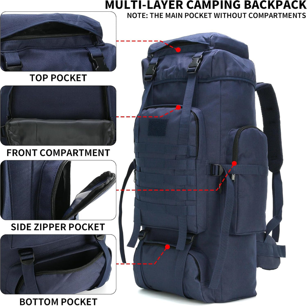 Hiking Backpack for Men 70L/100L Camping Backpack Military Rucksack Molle 3 Days Assault Pack for Climbing