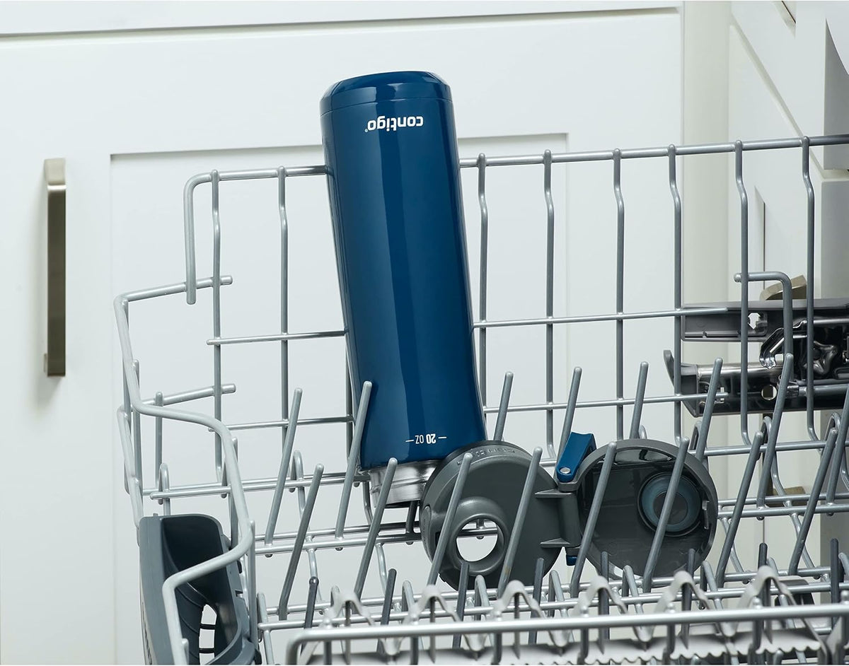 Contigo Jackson Chill 2.0, Vacuum-Insulated Stainless Steel Water Bottle with Secure Lid, Leak-Proof Travel Friendly, 20oz Capacity, Blueberry Color, Keeps Drinks Cold for 12 Hours