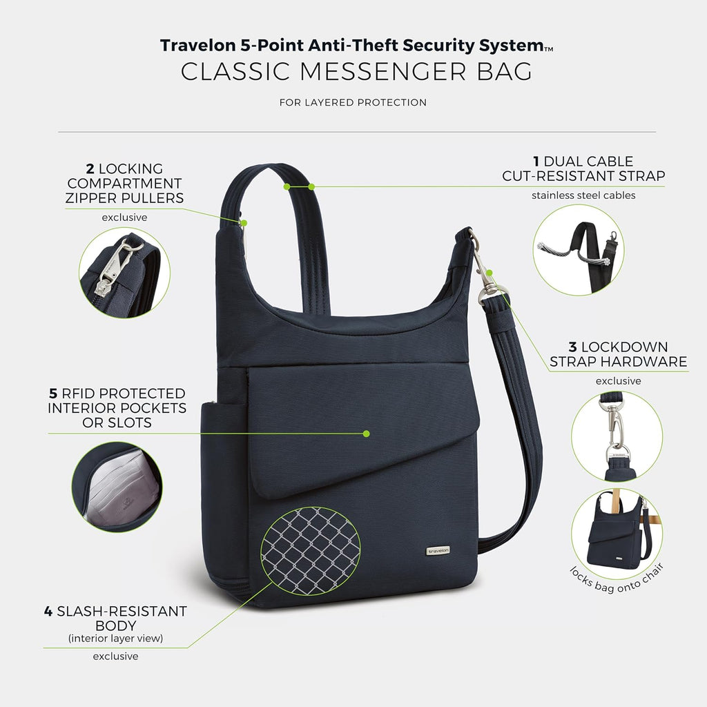Travelon Anti-Theft Classic Messenger Bag