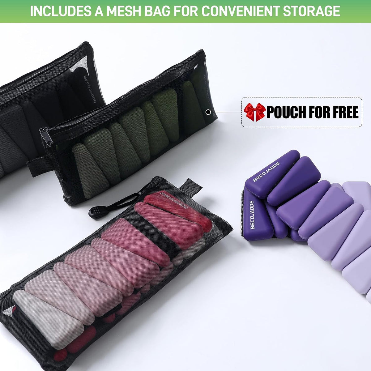 Ankle Weights for Women Adjustable Wrist Weights Set of 2 (1 lb/2 lb Each)