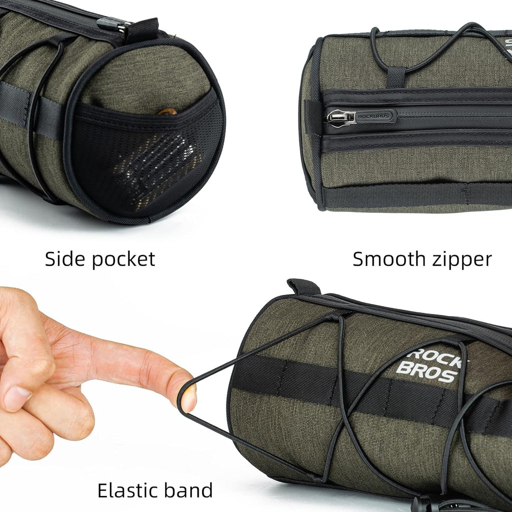 ROCKBROS Bike Handlebar Bag 2L Lightweight 4 Mounting Ways on Frame/Seat