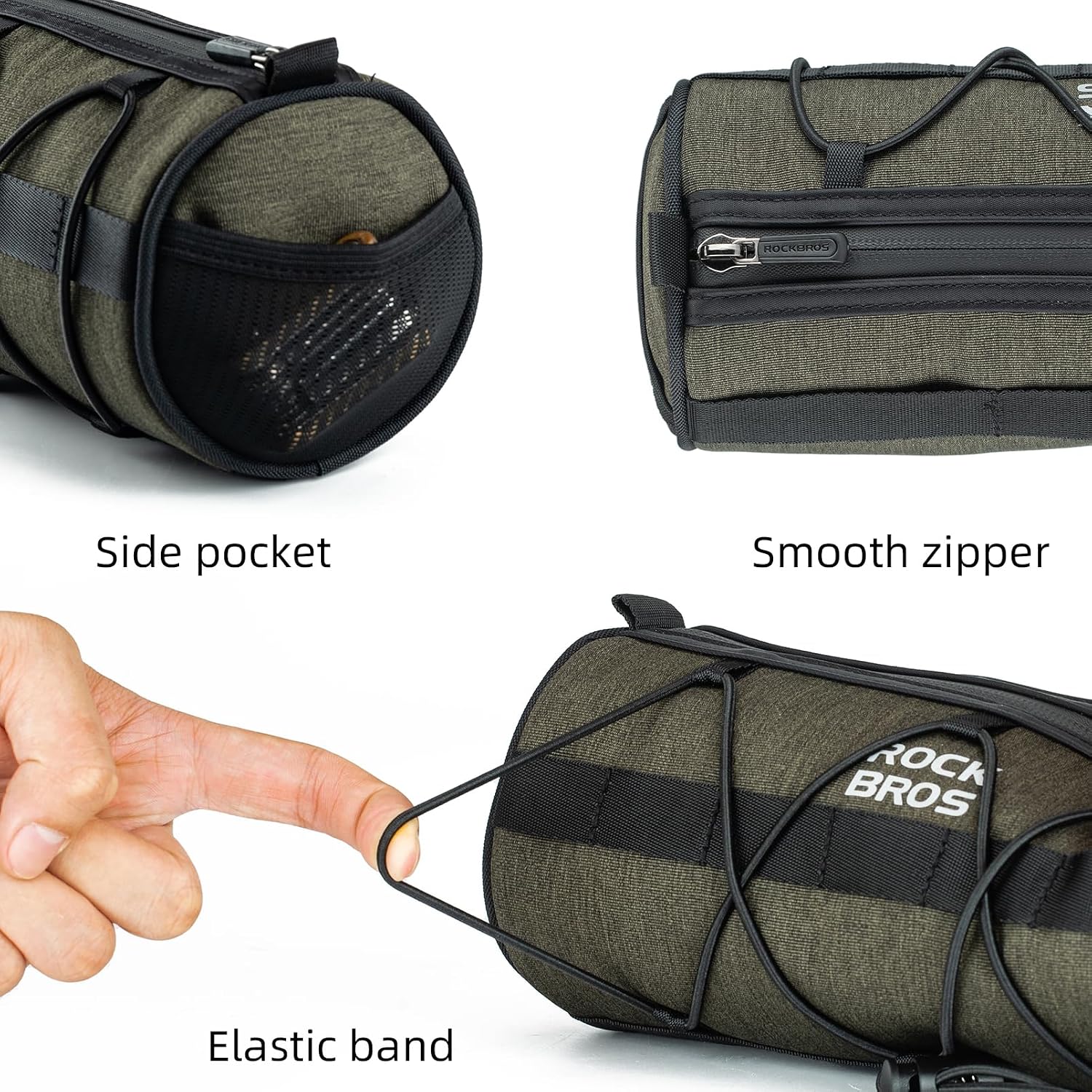 ROCKBROS Bike Handlebar Bag 2L Lightweight 4 Mounting Ways on Frame/Seat