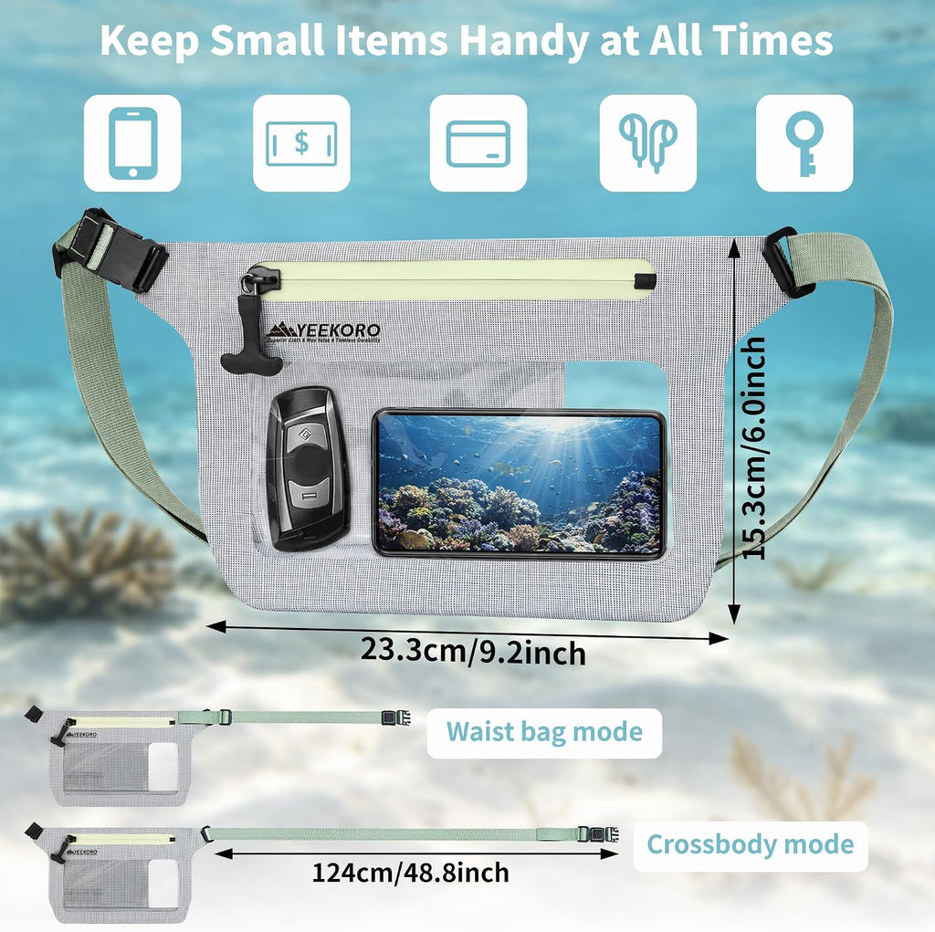 Phone Pouch, IPX8 Waterproof Reusable Fanny Pack,Large Dry Bag