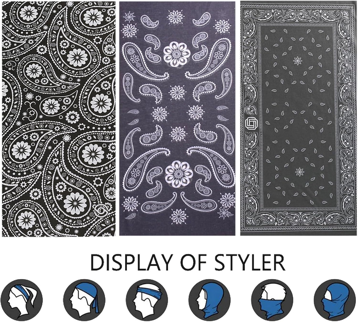 Neck Gaiter Mask Face Scarf Bandana Tube Cover Headwear Balaclava Headband Headwrap for Men and Women