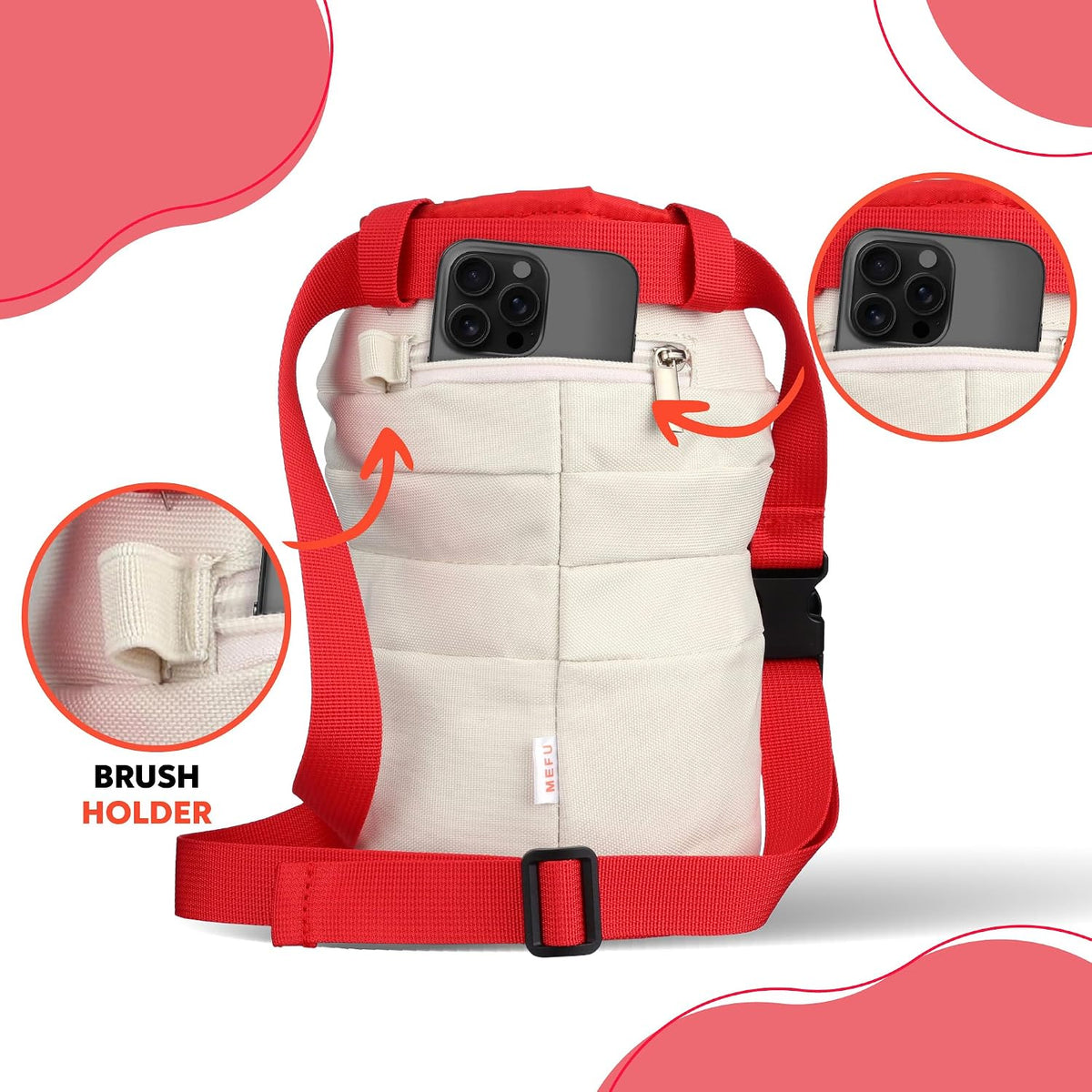 Chalk Bag for Rock Climbing, Bouldering, and Weightlifting - Asian-Inspired Design - Premium Chalk Bucket with Quick-Clip Belt, Zipper Pocket, Brush Holder