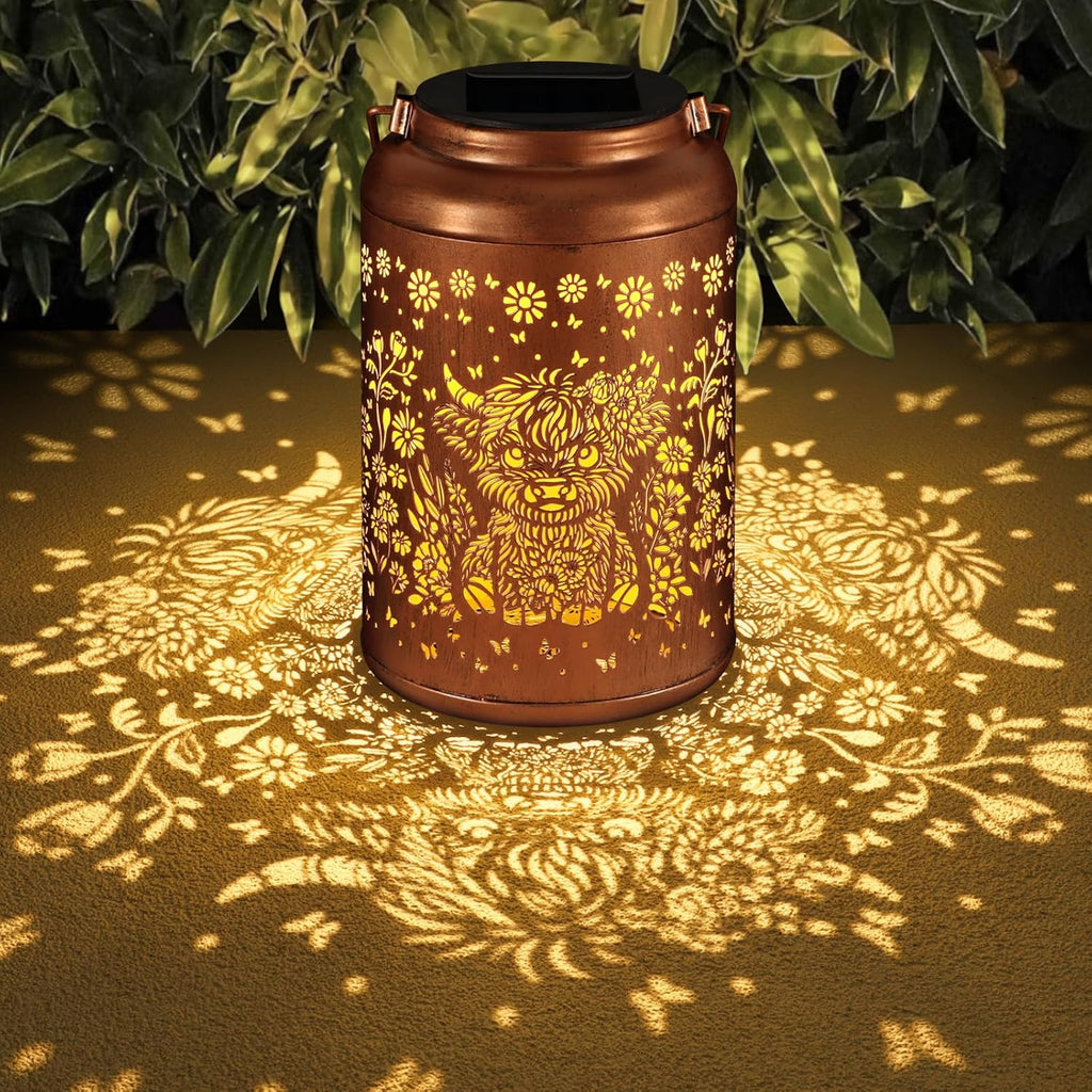 Rose Butterfly Decoration Solar Lanterns Outdoor Waterproof Garden Decor Gifts for Women Mon Grandma Metal Hanging Solar Lights for Outside LED Lanterns for Yard, Patio
