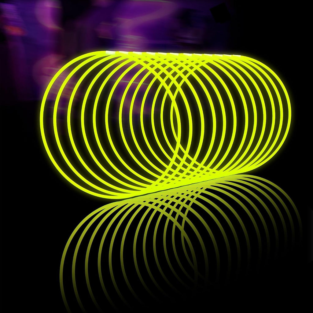 Glow Fever Glow Sticks Bulk 100ct 22'' Glow Necklaces with Connectors, Neon Light Sticks for Party Festivals Raves Concert Birthday Wedding, Tri-color