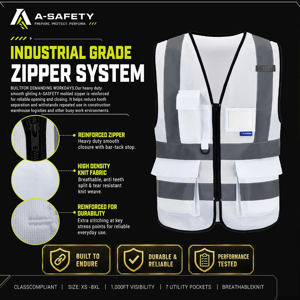 A-SAFETY High Visibility Reflective Safety Vest Customize Logo (XS-8XL)