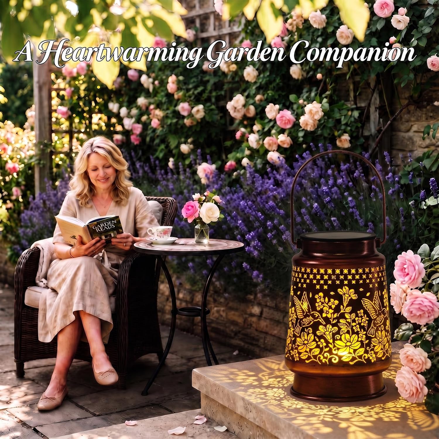Homemory Gifts for Women, Solar Hummingbird Lanterns Outdoor Lights