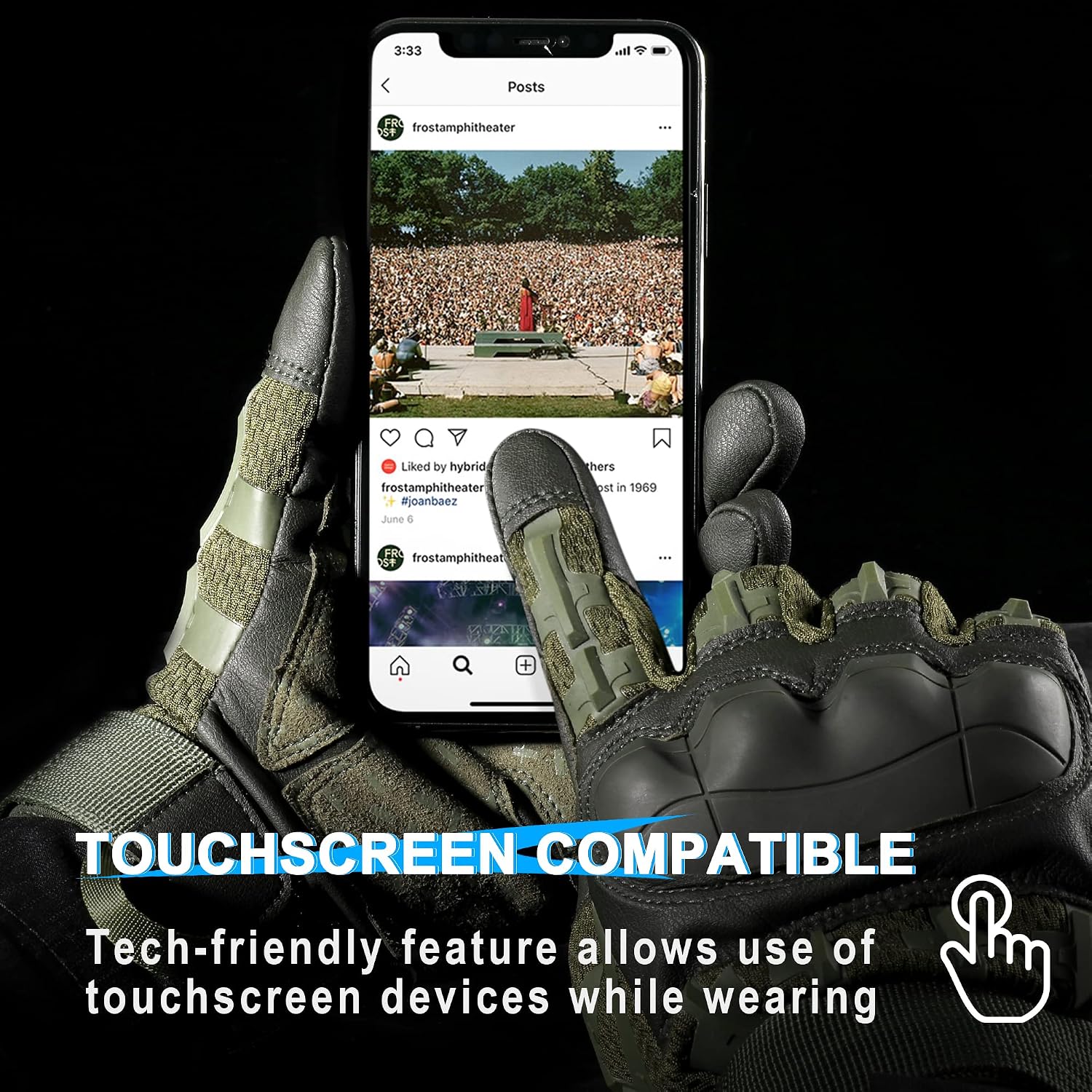WTACTFUL Tactical Gloves Men Women, Touchscreen Reinforced Palm