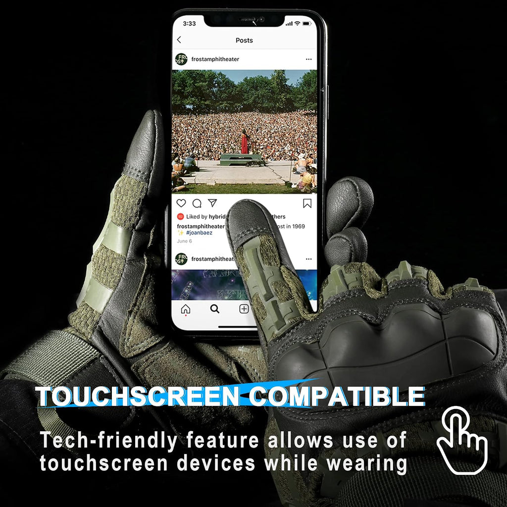 WTACTFUL Tactical Gloves Men Women, Touchscreen Reinforced Palm