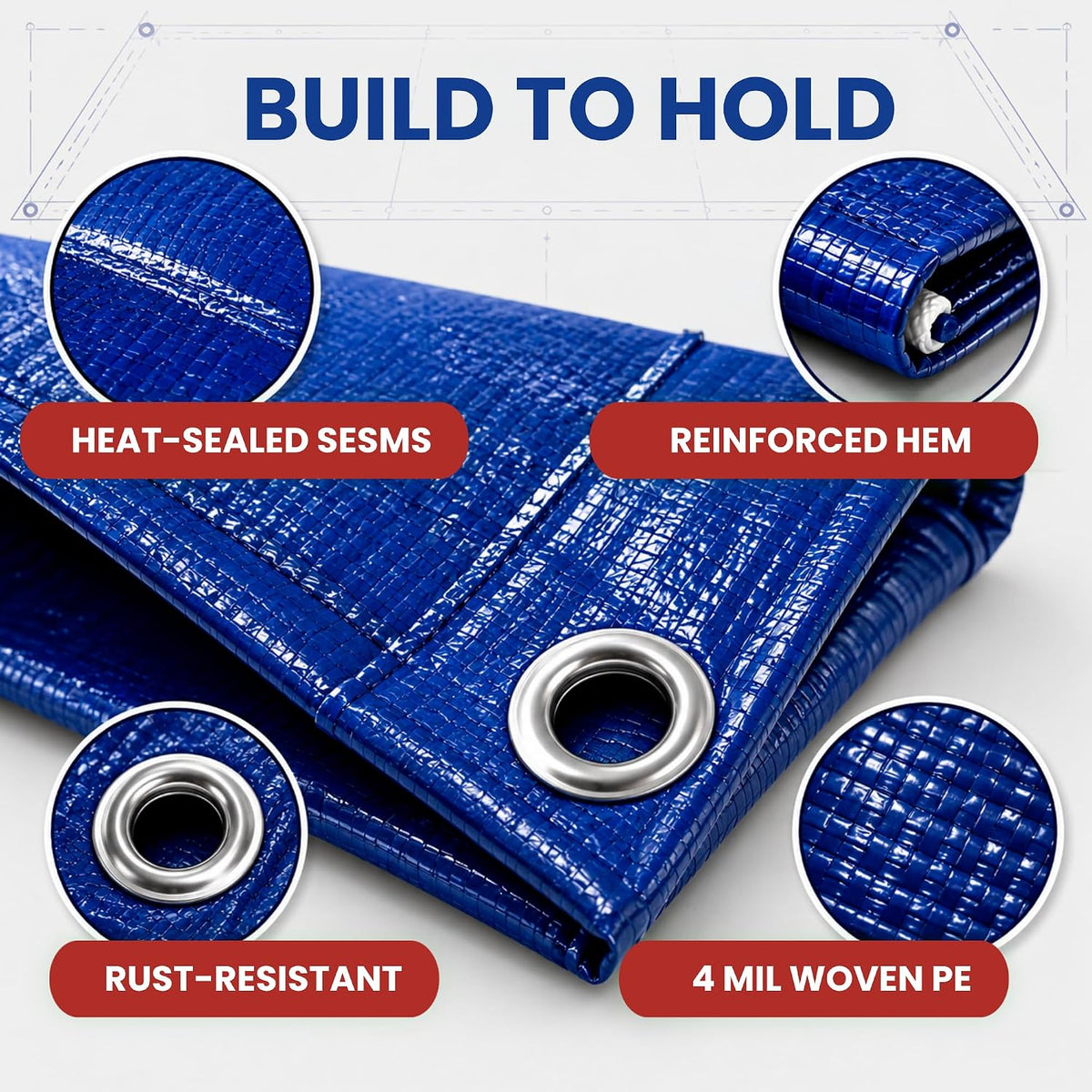 Striker Blue Tarp, Waterproof, UV Resistent, Covers 580 Sq. Ft 20' X 30'