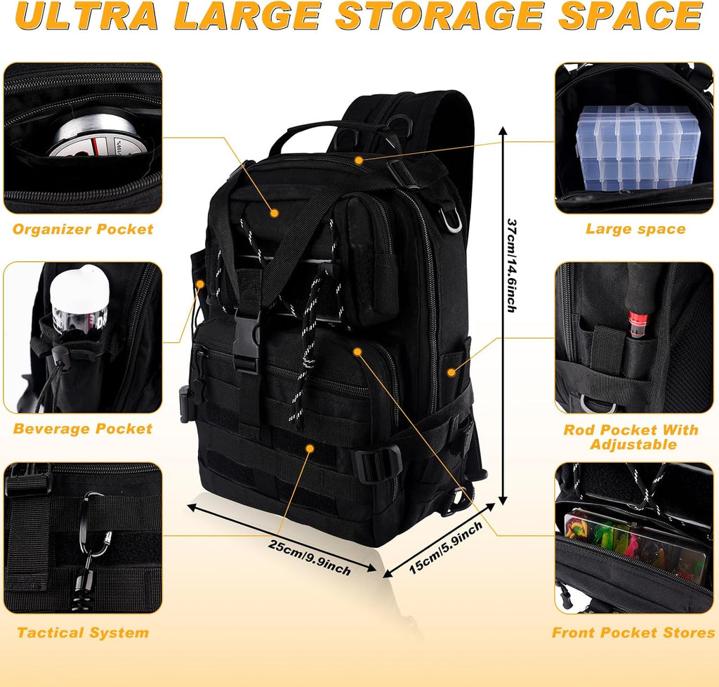 139PCS Tackle Box Backpack,Fishing Backpack with Accessories
