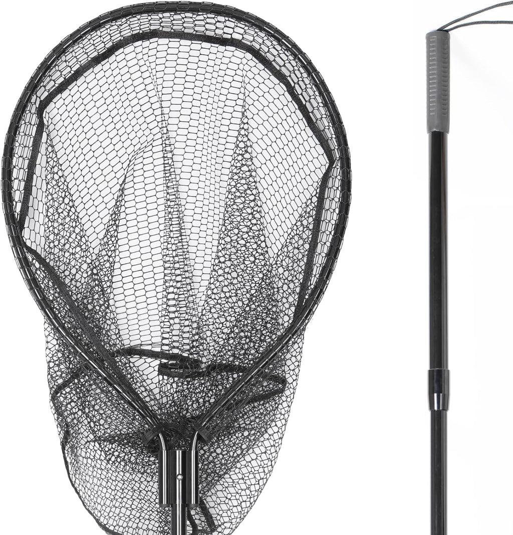 High Strength Large Landing Net, Fishing Net with Long Telescoping Handle