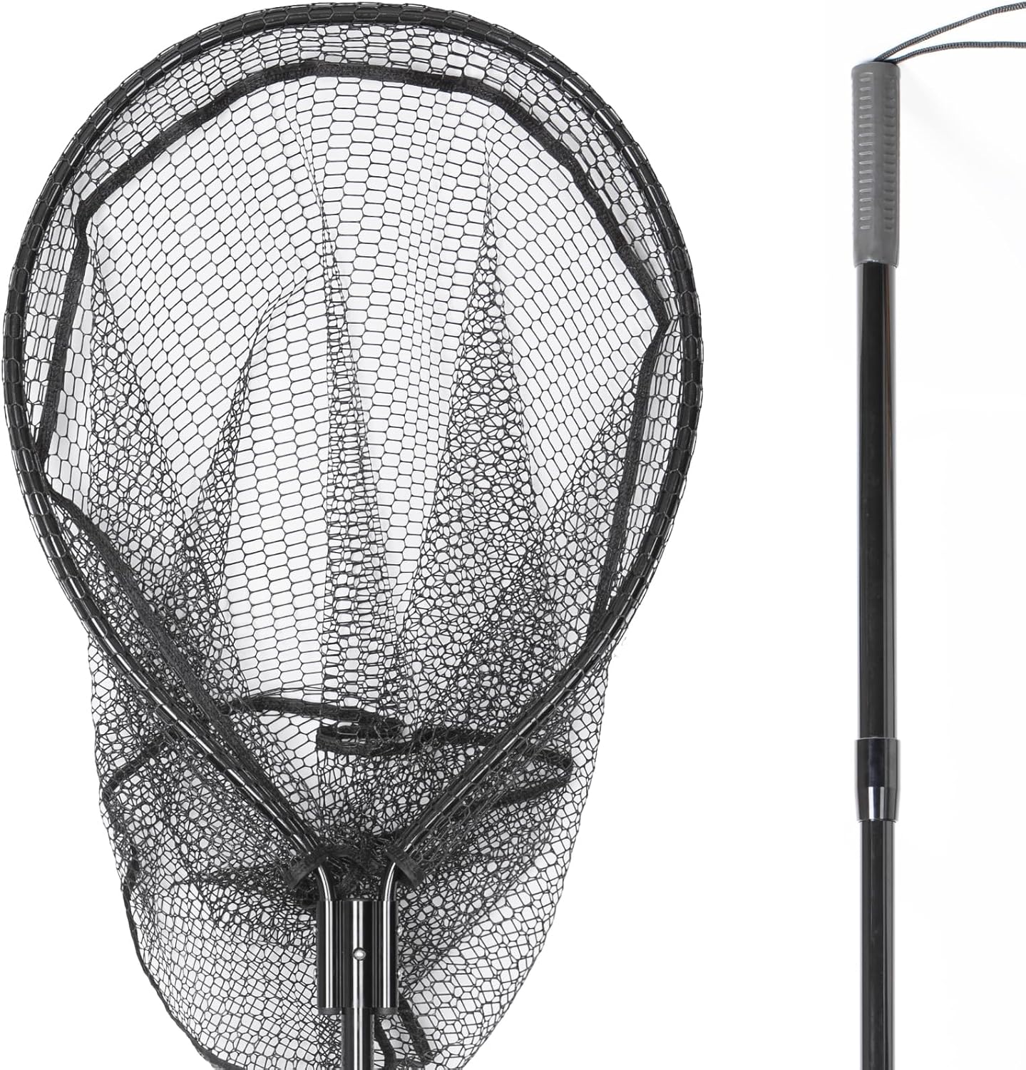 High Strength Large Landing Net, Fishing Net with Long Telescoping Handle