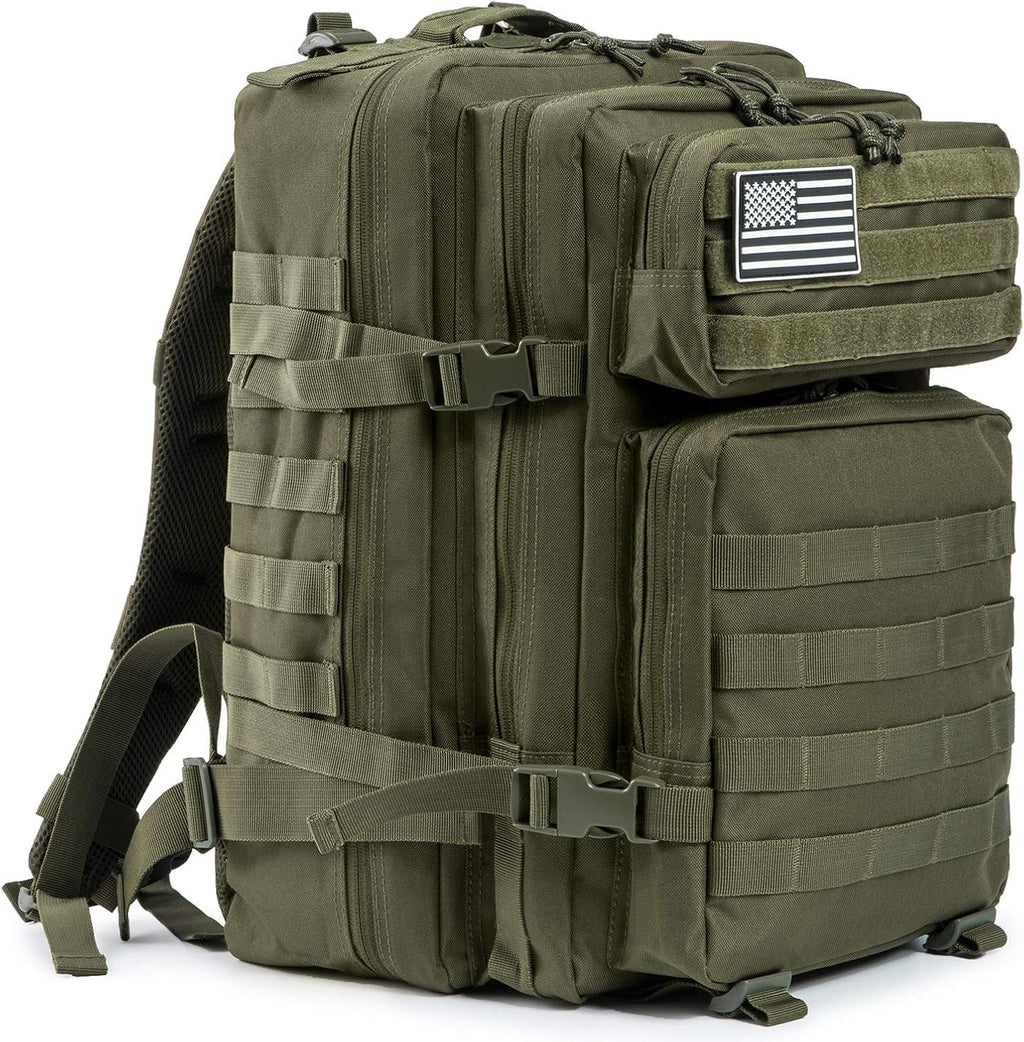 QT&QY 45L Military Tactical Backpacks Molle Army Assault Pack 3 Day Bug Out Bag Hiking Treeking Rucksack…