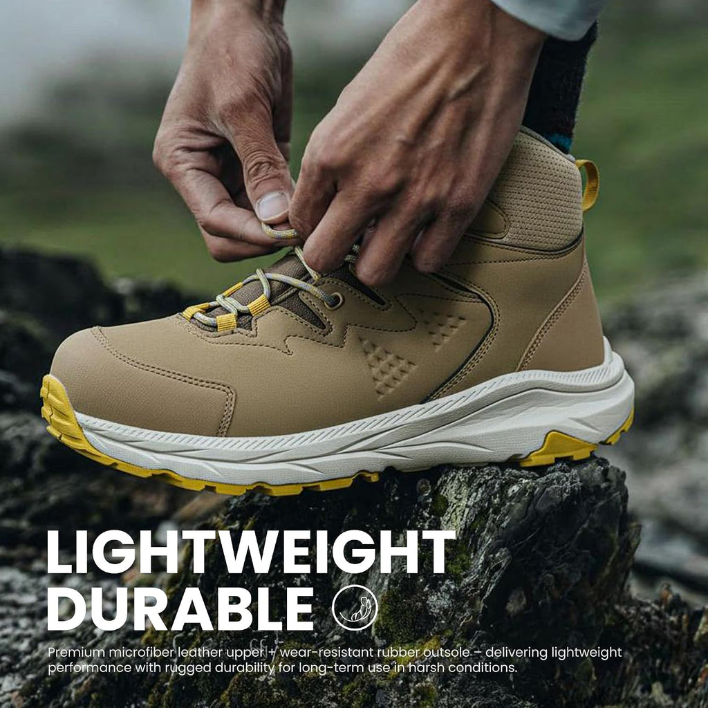 Men‘s Waterproof Hiking Boots, Slip-Resistant All-Terrain Grip