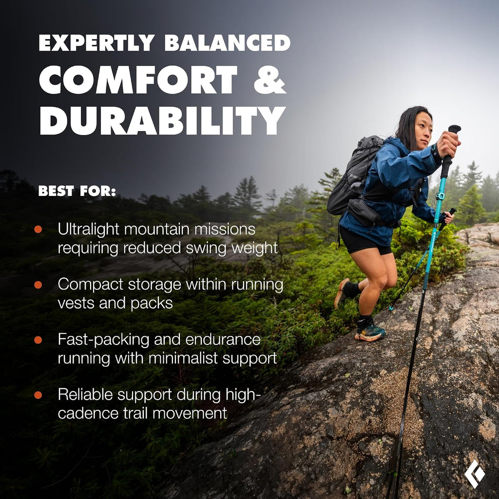 BLACK DIAMOND Distance Z Trekking Poles (Pair), Foldable Z-Pole, Hiking