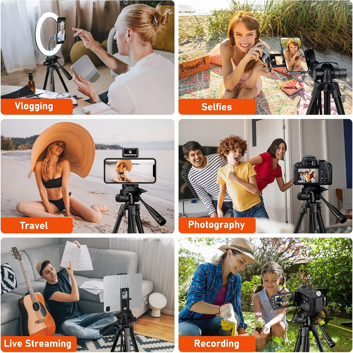 JOILCAN Camera Tripod, 68" Tablet Tripod Stand for Phone Camera