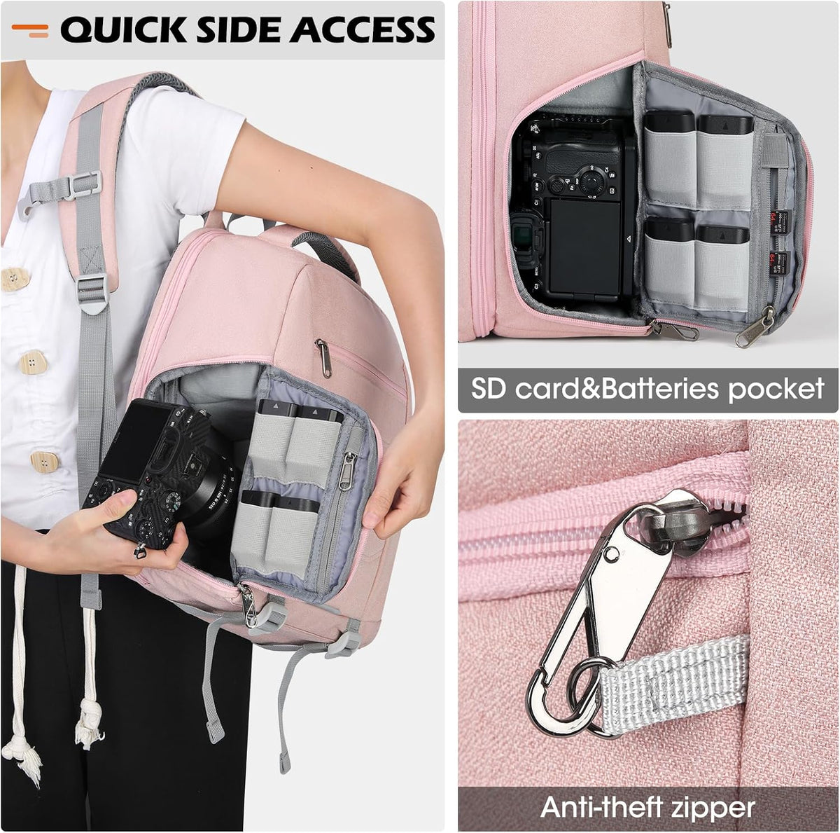 SDYSM Camera Bag for DSLR SLR Mirrorless Camera, 14 Inch Camera Backpack