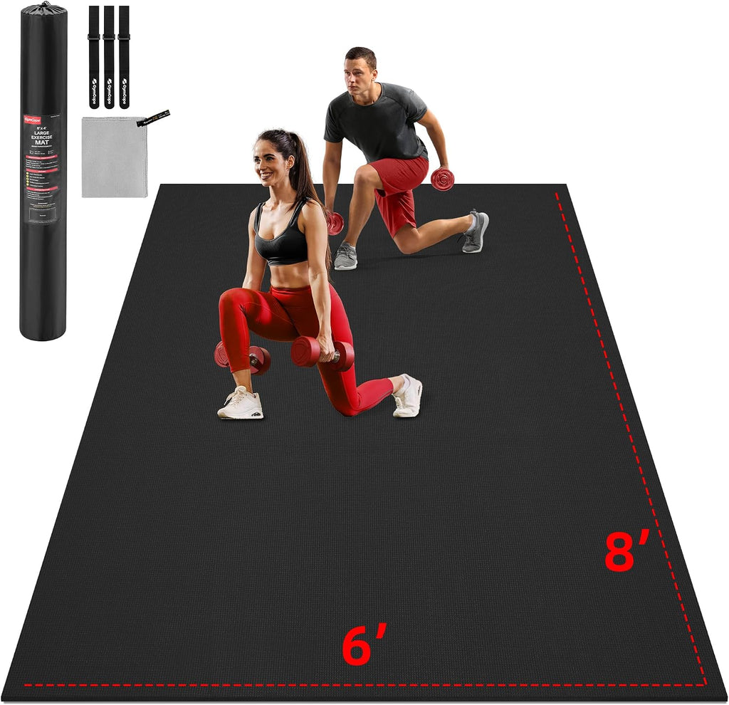 GymCope Extra Large Exercise Mat 10'x6'/9'x6'/8'x6'/7'x5'/6'x4' (8mm)