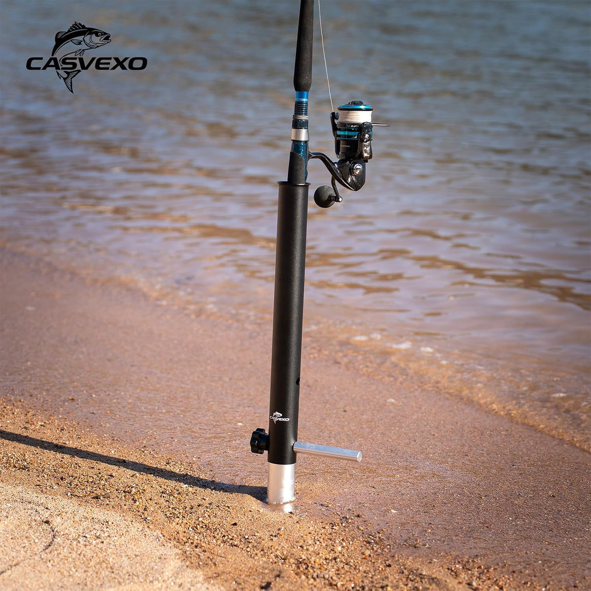 1/2 Pack Aluminum Sand Spikes for Surf Fishing, Beach Fishing Rod Holder, Telescopic and Portable, 2-Stage Adjustable, with Storage Bag