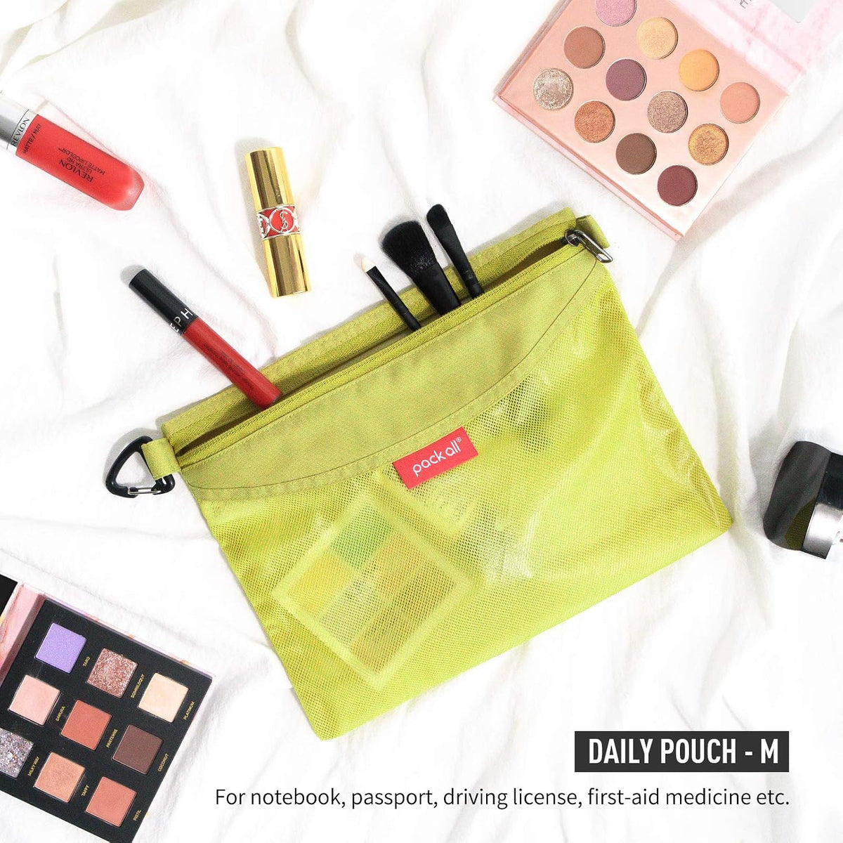pack all Water-Resistant Zipper Pouch, Mesh Zipper Bag, 10.23"x7.48"