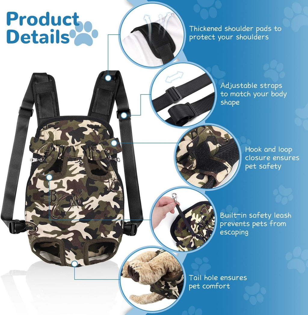 YUDODO Pet Dog Carrier Backpack Adjustable Front Carrier for Small Dog Cat
