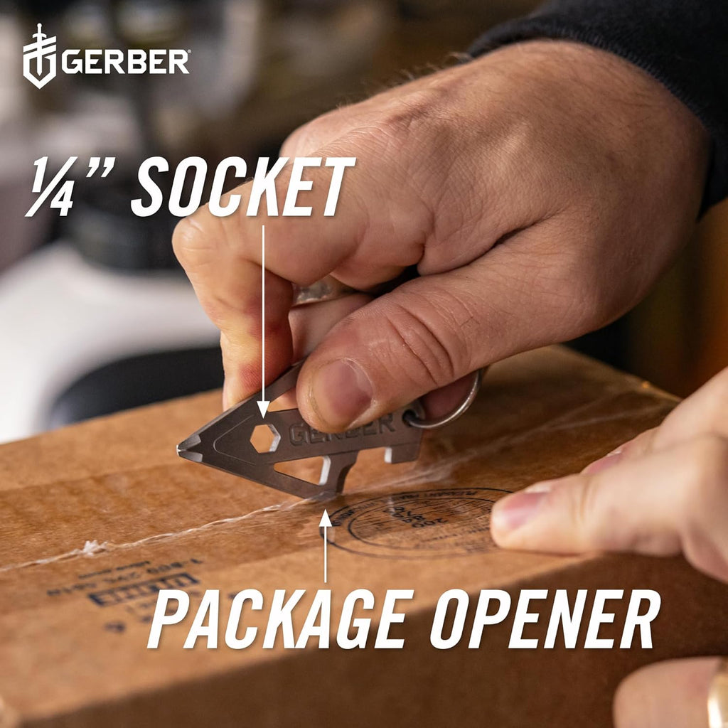 Gerber Broadhead EDC Keychain Multitool, Pocket Clip, Bottle Opener, Silver