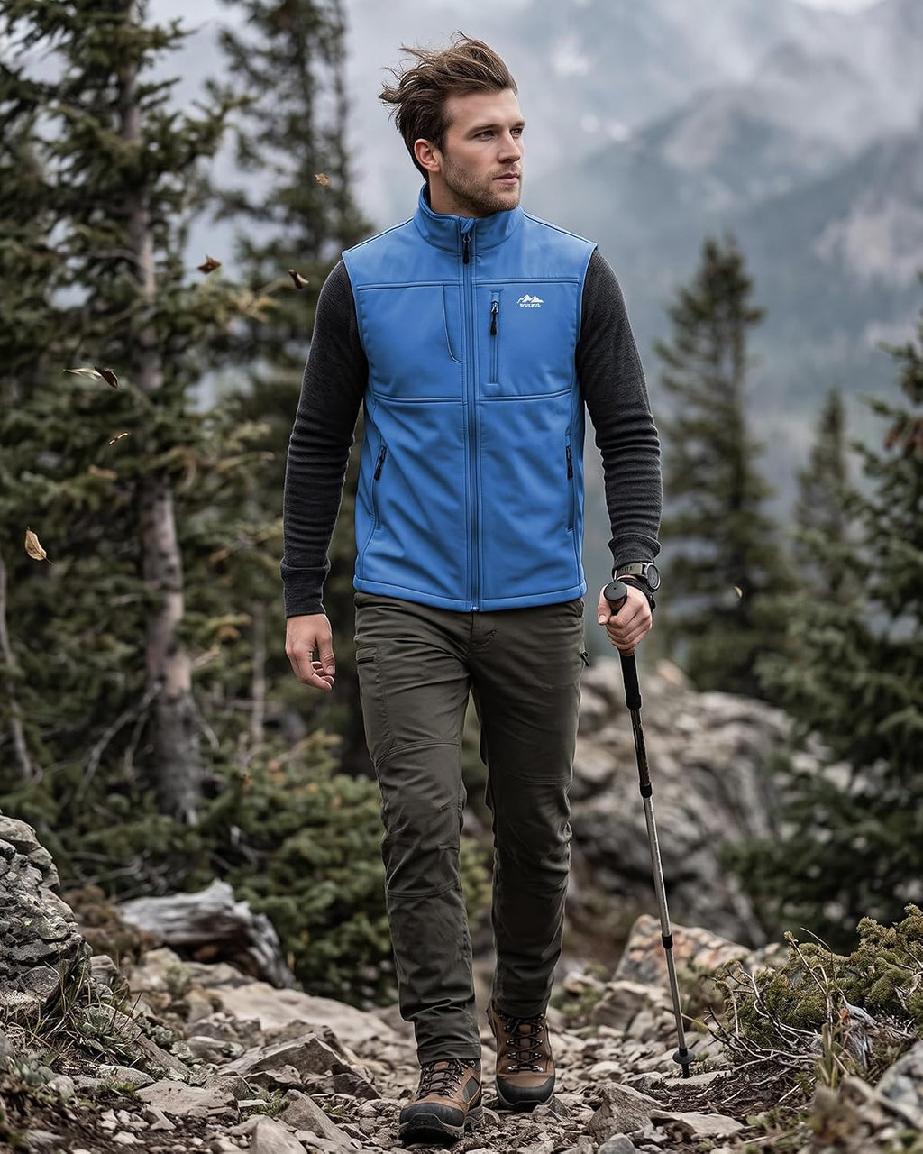 WULFUL Men's Golf Vest Windproof Lightweight Outerwear Sleeveless Jacket