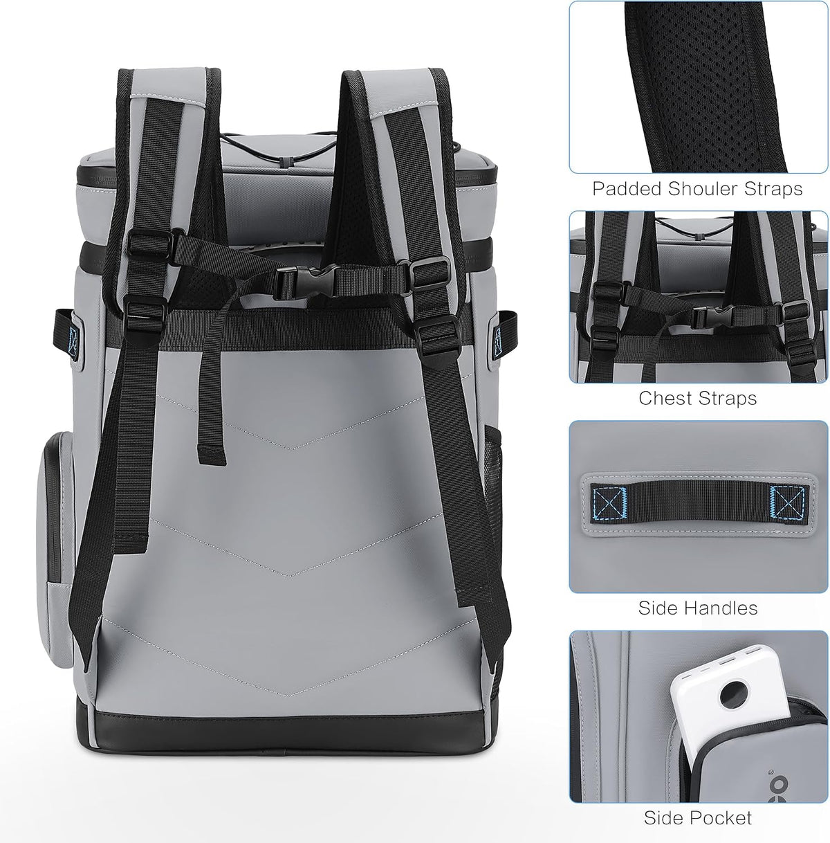 Hulongo Large Waterproof Insulated Cooler Backpack, 30L, 48Cans