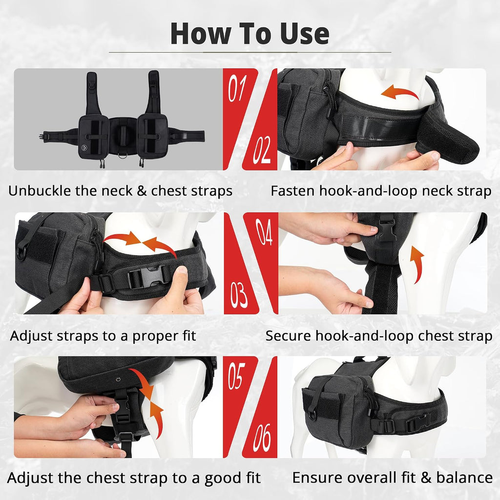 Himal Outdoors Dog Backpack & Saddle Bag, Tactical Hiking Backpack Black