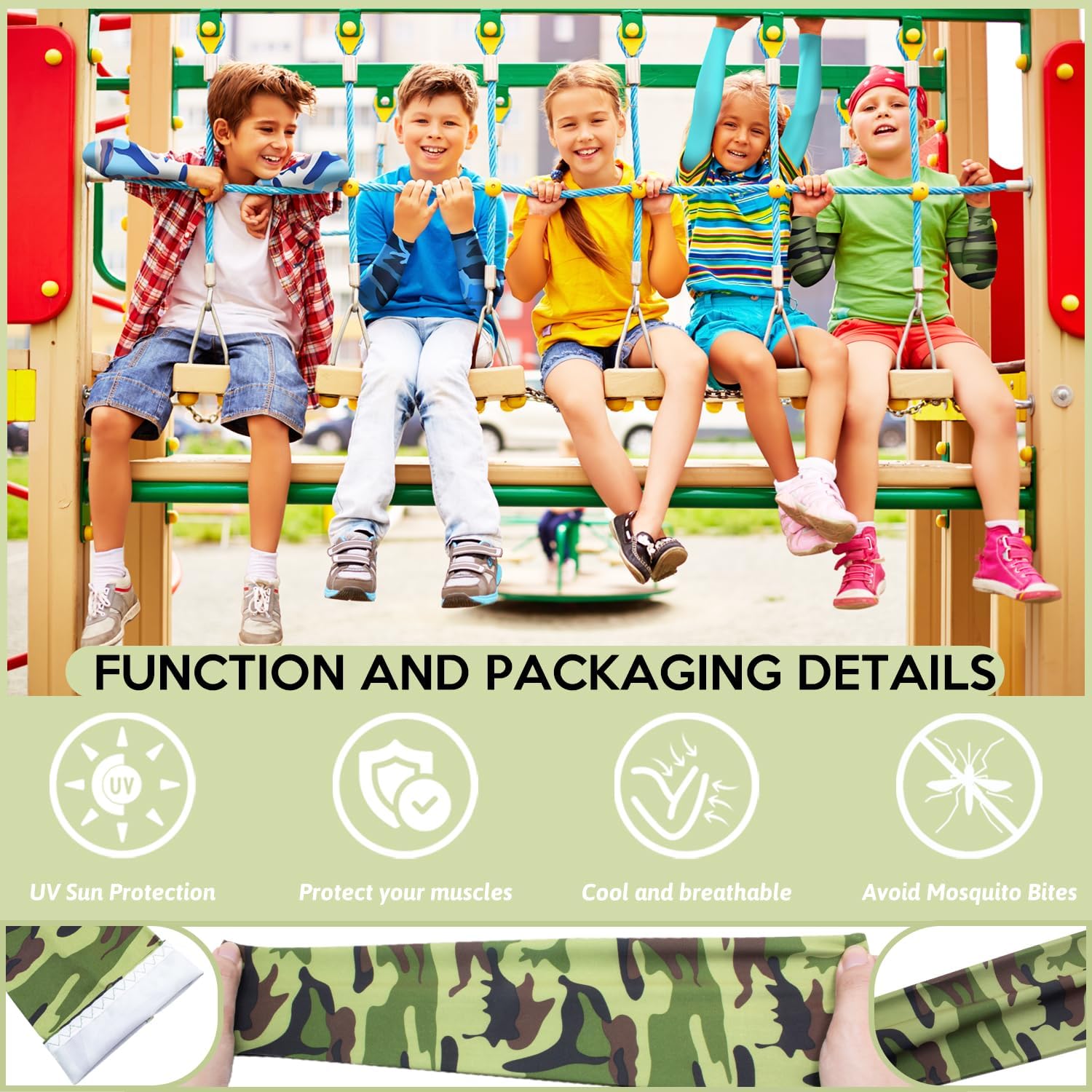 14 Pairs Arm Sleeves for Kids Youth Football Baseball Basketball UV Sun Protection Cooling Arm Sleeves for Boys Girls